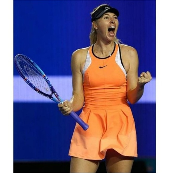 Like New Nike Maria Sharapova tennis dress Mesh Sporty Prep Light Blue/White LG - Picture 2 of 7